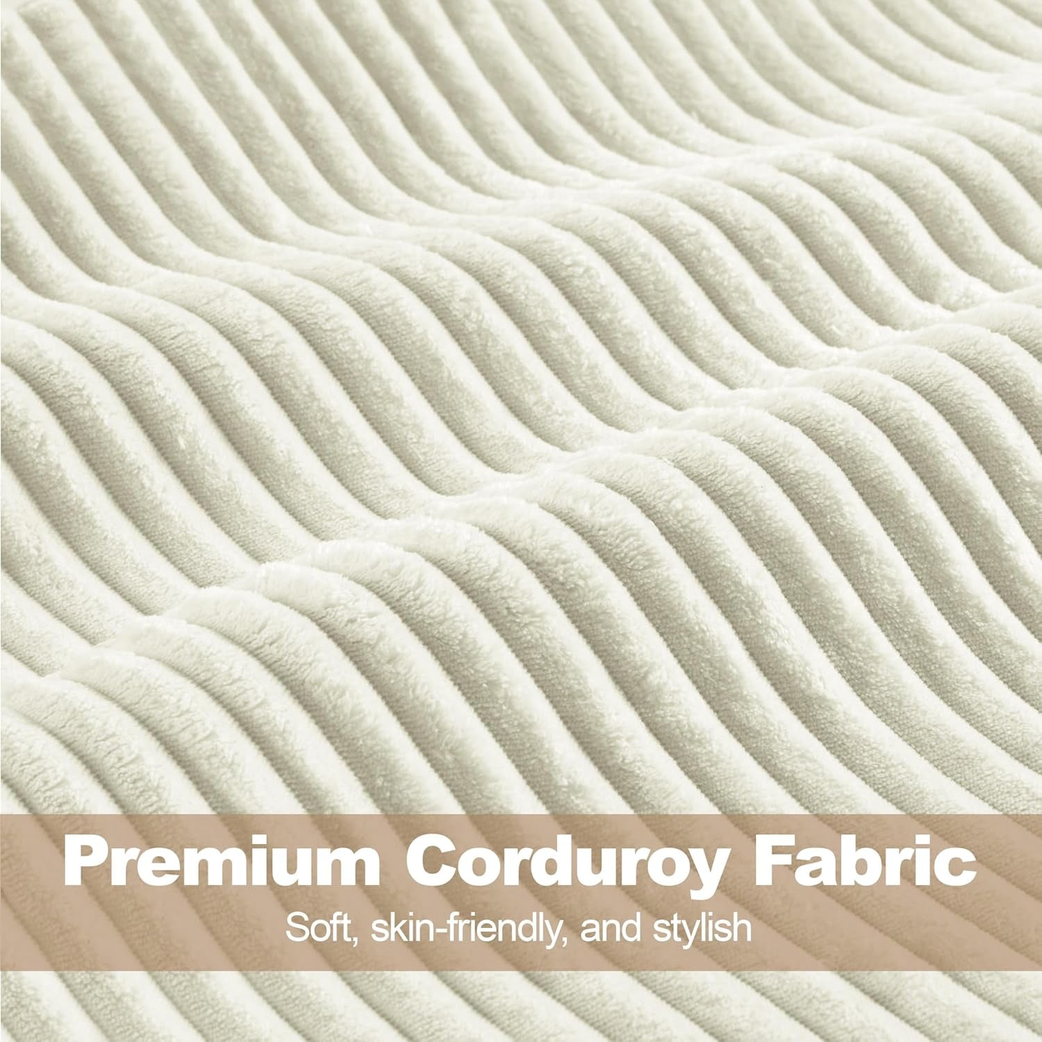 Beige Corduroy Barrel Chair With Pocket Coil Support-4