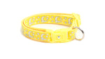 Silver Moons and Stars on Yellow Cat Collar