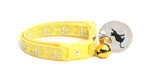 Silver Moons and Stars on Yellow Cat Collar