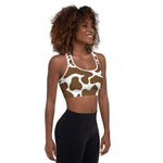 Cowhide Brown Padded Sports Bra