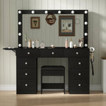 Vektaya US-VD007 Bedroom Makeup Vanity desk with LED Mirror, 9 Drawers-5