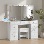 Vektaya US-VD007 Bedroom Makeup Vanity desk with LED Mirror, 9 Drawers-4