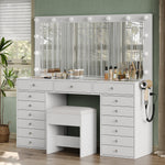Vektaya US-VD017 Bedroom Makeup Vanity desk with LED Mirror, 15 Drawers-3